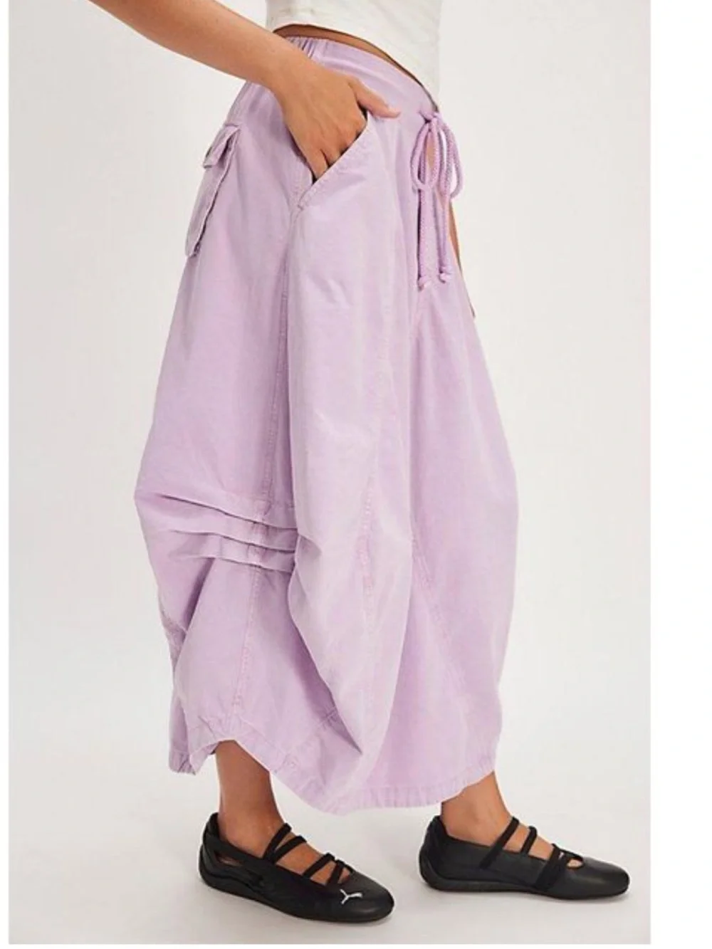 NWT Free People Willow Poplin Maxi Skirt in Pink Lavender Size XS